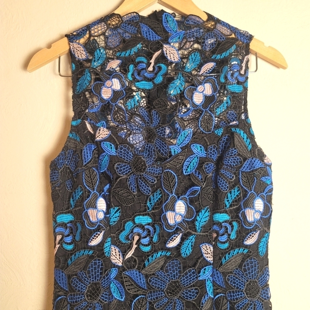 GUESS,‎ Midnight Magic Sleeveless Dress, Black/Midnight Blue Multicolor,  Size 6 - Picture 5 of 10